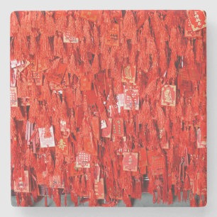 Red Wishes Stone Coaster