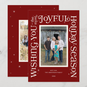 Red Wishing You the Most Joyful Season Holiday Card