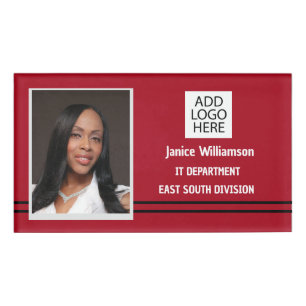 Red with Black Stripes Name and Photo Tag