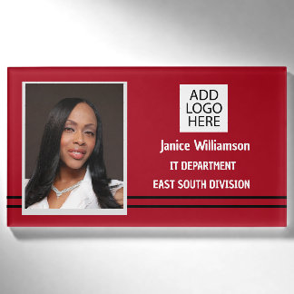 Red with Black Stripes Name and Photo Tag