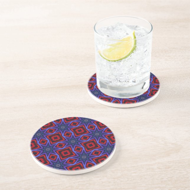 Red With Blue Stars Coaster (Side)