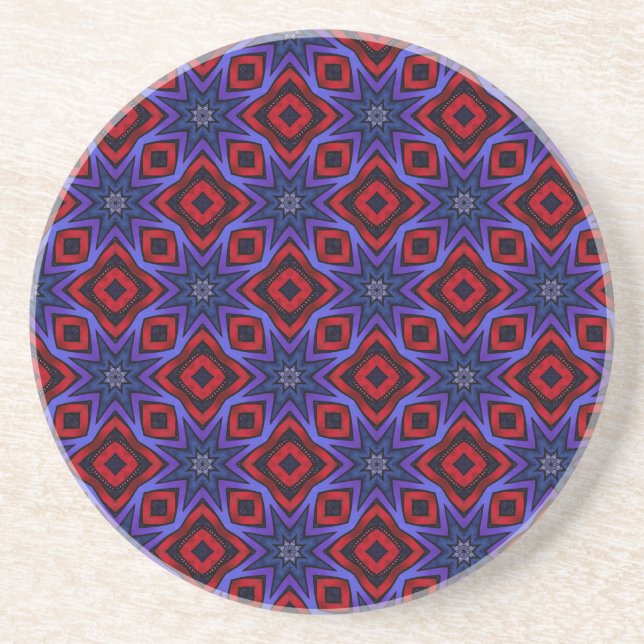 Red With Blue Stars Coaster (Front)
