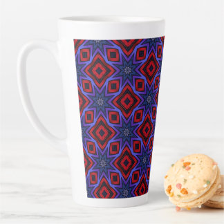 Red With Blue Stars Latte Mug