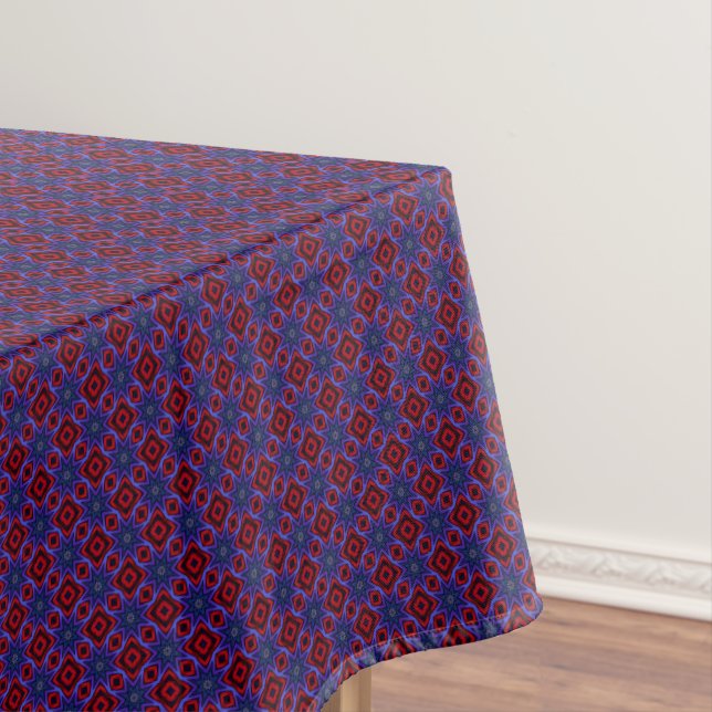 Red With Blue Stars Tablecloth (In Situ)