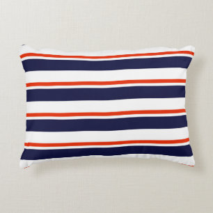 Red With Blue Stripes Decorative Cushion