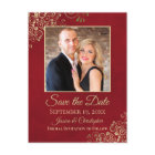 Red with Gold Frills Photo Save the Date Wedding