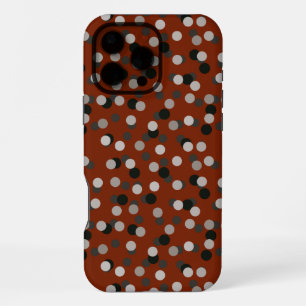 red with grey white and black dots iPhone 16 pro max case