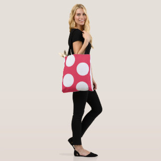 Red with Large White Circles – Bold Modern Design Tote Bag