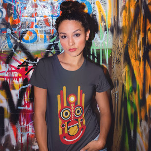 Red With Orange Tiki Mask T-Shirt