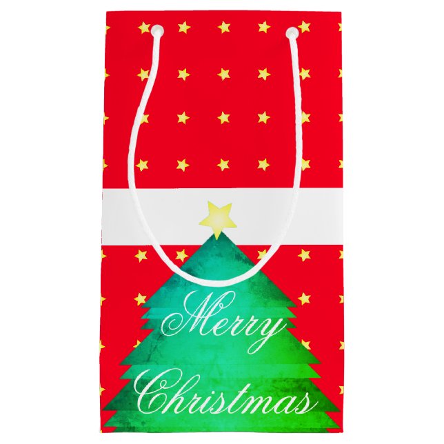 Red With Pattern Small Gift Bag (Front)