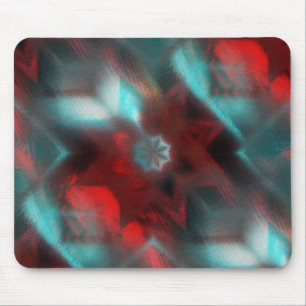 Red with scratches woody under cyan glass style th mouse mat