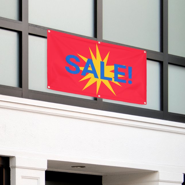 Red with Starburst Sale Banner (Outside Building)