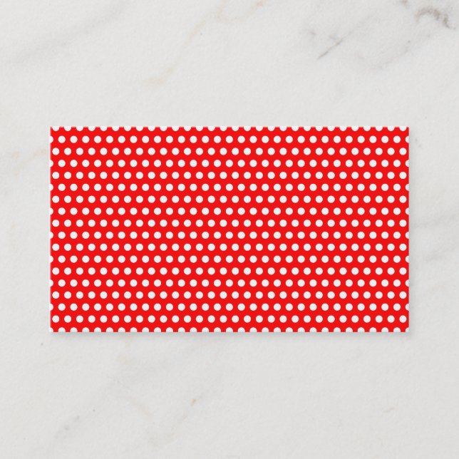 Red with Tiny White Dots Business Card (Front)