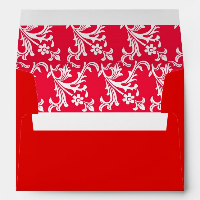 Red with White Damask Envelope (Back (Bottom))