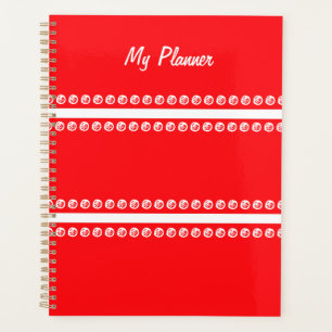 Red with white dots and lines Planner