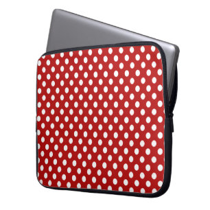 Red With White Polka-Dots Laptop Sleeve