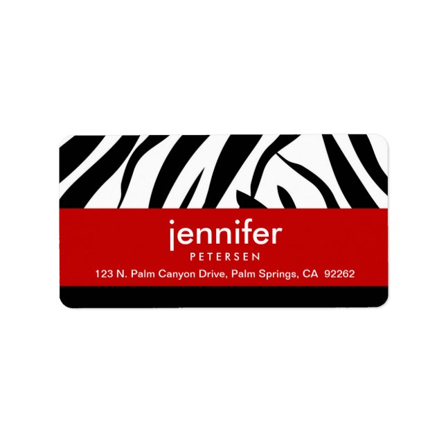 Red with Zebra Print, Address Labels (Front)