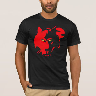 Red Wolf on Black Tee