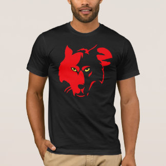 Red Wolf on Black Tee
