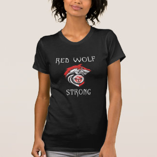 Red Wolf Strong - white lettering Womens T-Shirt