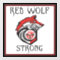 Red Wolf Strong with Black and Red boarder