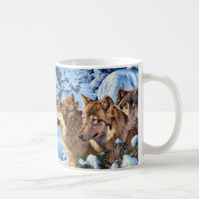 Red wolves painting coffee mug (Right)