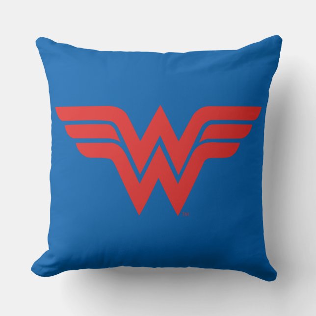 Red Wonder Woman Logo Cushion (Front)