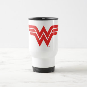 Red Wonder Woman Logo Travel Mug