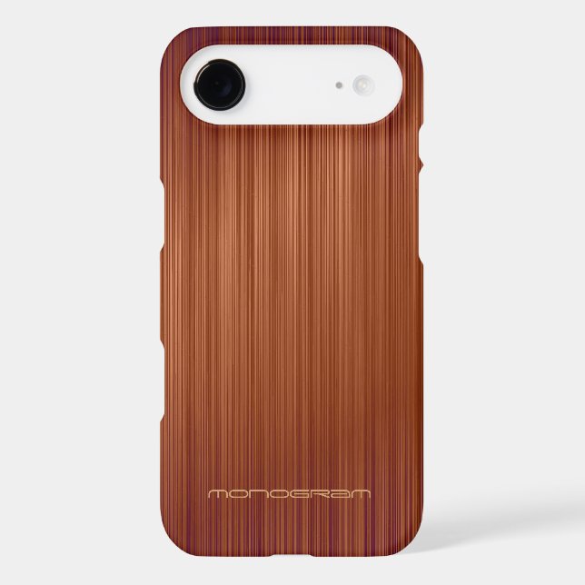 Red Wood Look Texture Pattern-Monogram Case-Mate iPhone Case (Back)