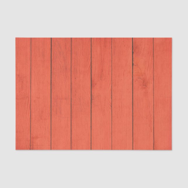 RED WOOD PANEL LOOK STRIPS TISSUE PAPER (Front)
