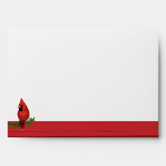 Red Wood Rustic Country Christmas Envelopes (Front)