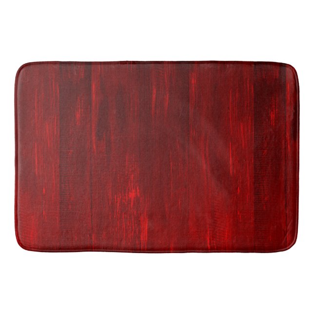 Red wood texture stripes bath mat (Front)