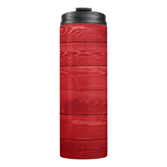 Red wooden backgroundwood,background,texture,rusti thermal tumbler (Front)