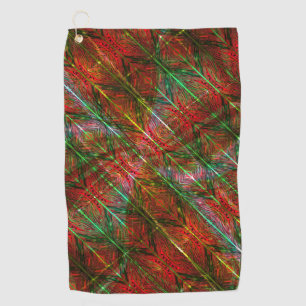 Red wooden boards, blue green lines and zigzag? golf towel