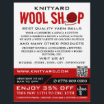 Red Wool Shop Logo, Knitting Store, Yarn Store Flyer<br><div class="desc">Red Wool Shop Logo,  Knitting Store,  Yarn Store Advertising Flyer by The Business Card Store.</div>