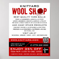 Red Wool Shop Logo, Knitting Store, Yarn Store
