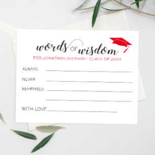 Red Words of Wisdom Grad Cap Graduation Advice