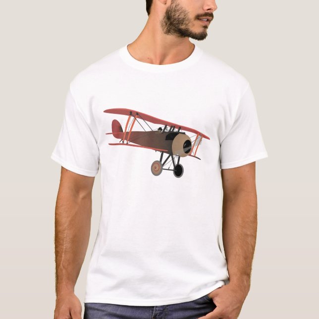 Red World War I Biplane T-Shirt (Front)