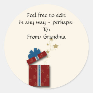 Red Wrapped Presents with Stars Classic Round Sticker