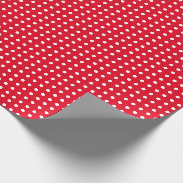 Red Wrapping Paper with Small Polka Dots (Corner)