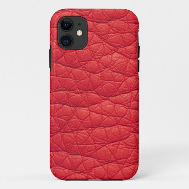 Red Wrinkled Faux Soft Leather iPhone 5s Case (Back)