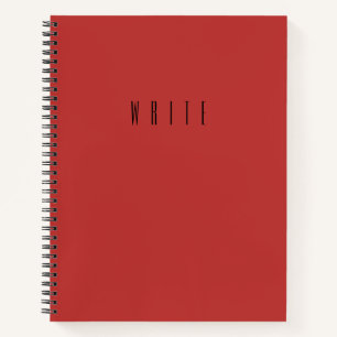 Red Write Typography Notebook