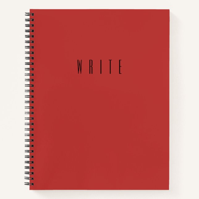 Red Write Typography Notebook (Front)