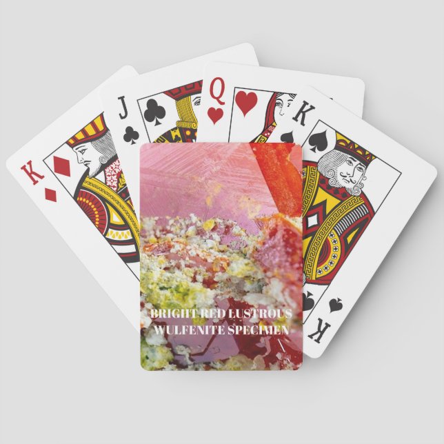 Red Wulfenite Crystal  Playing Cards (Back)