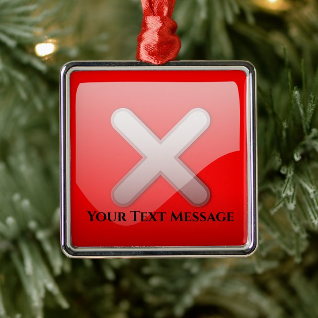 Red X Mark Symbol Christmas Metal Tree Decoration (Tree)