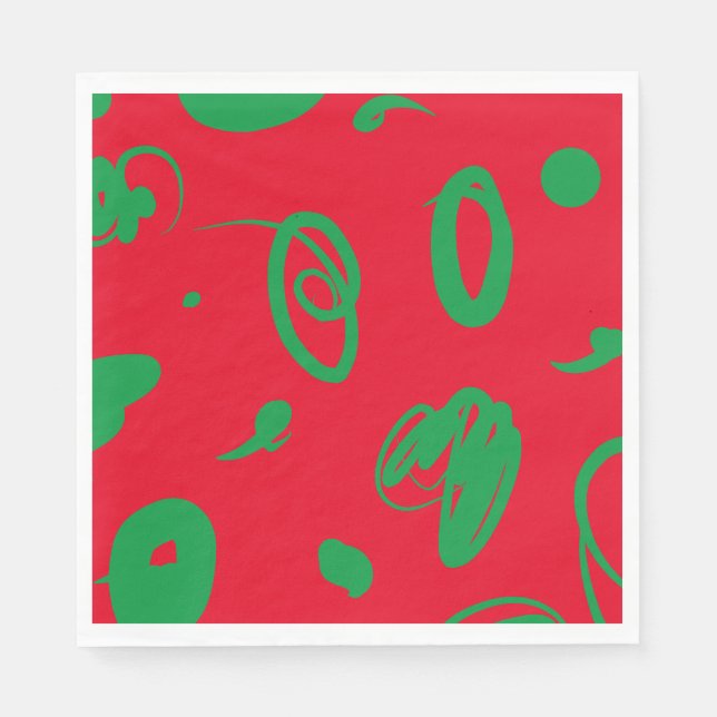 Red x-mas paper napkin (Front)