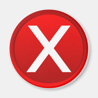 Red X - No / Incorrect Symbol Magnet