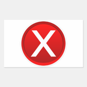 Red X - No / Incorrect Symbol Rectangular Sticker