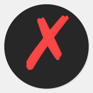 Red X X'D Crossed Out With Big Red X Classic Round Sticker