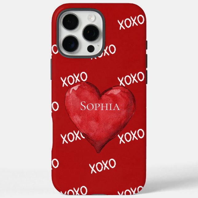 Red XOXO Heart Case-Mate iPhone Case (Back)